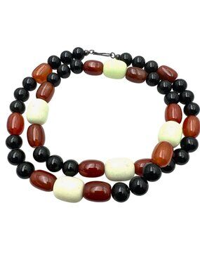 Jay King Mine Finds Necklace 28" Sterling Silver Multi-Gemstone Beaded